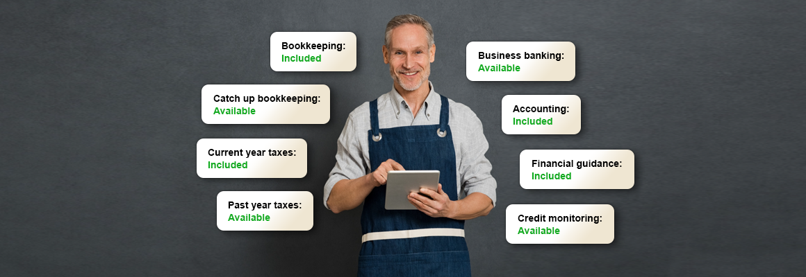 hero-whatyouget3 Man in apron holding tablet with business service options