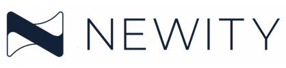 Newity logo with geometric bowtie icon