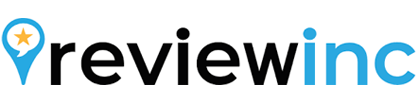reviewinc logo with blue pin and star