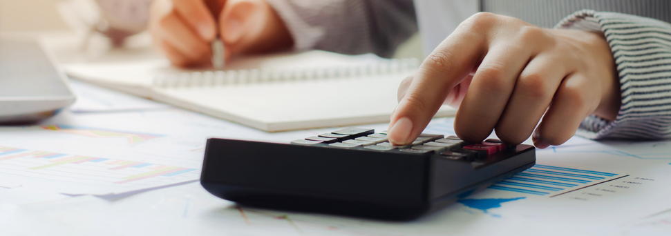 Adding up deductions with a calculator