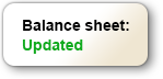 Balance sheet label with updated status indicator in green text