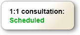 1:1 consultation: Scheduled status indicator button