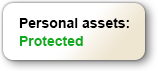 Personal assets: Protected label with green text on beige background