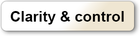 Rounded rectangular button with "Clarity & control" text, beige background